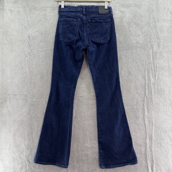Anthropologie X Levis Jeans Womens 27 Blue Sky Rinse Stems Flare Mid Rise - Picture 8 of 16